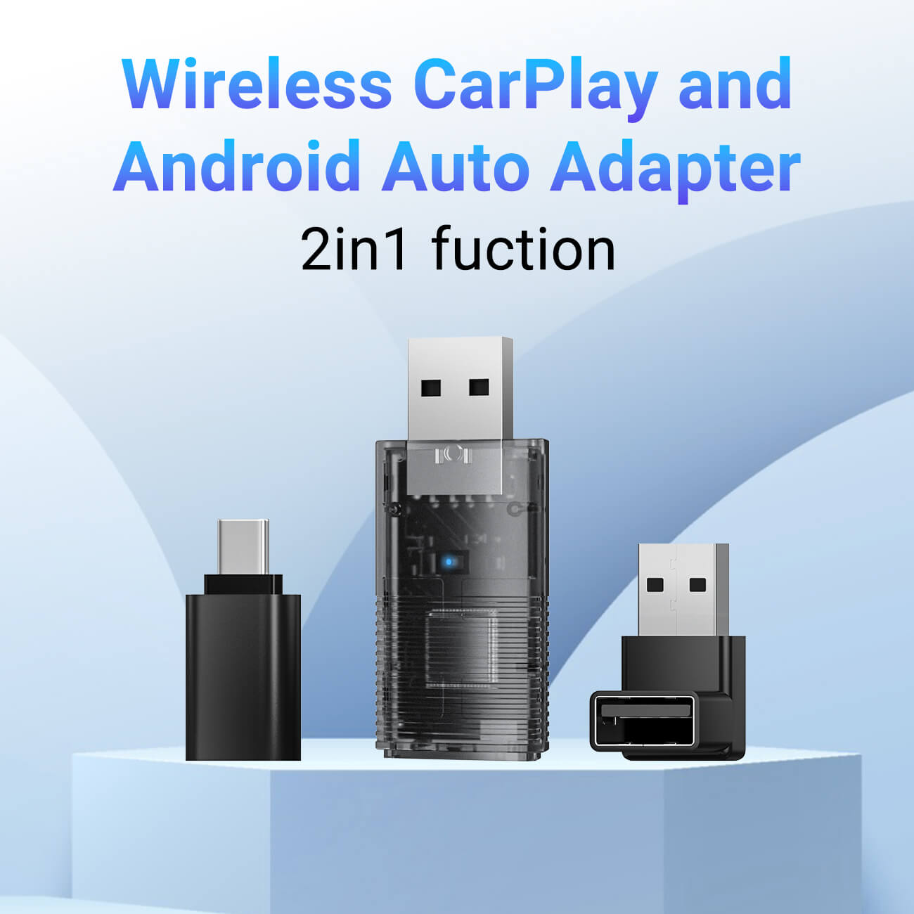 محول Mini لاسلكي 2 في 1 لـ CarPlay و Android Auto
