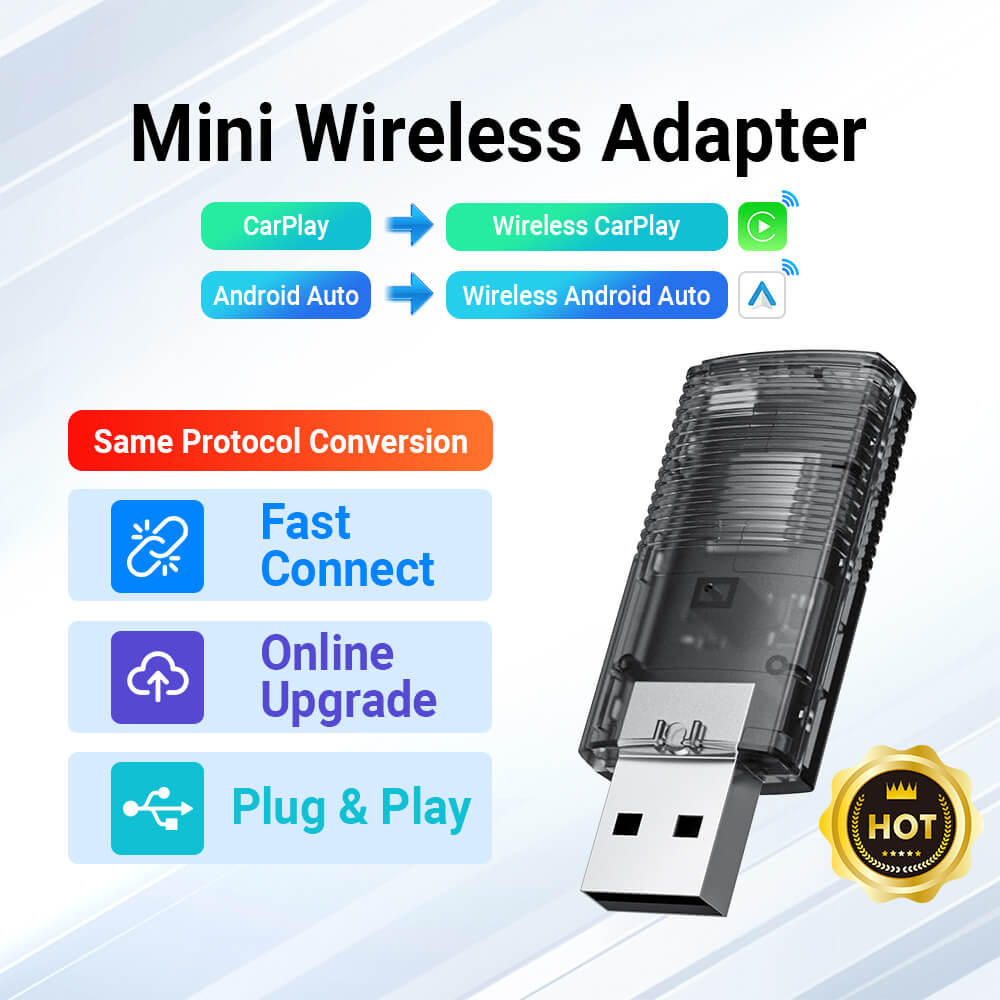 محول Mini لاسلكي 2 في 1 لـ CarPlay و Android Auto