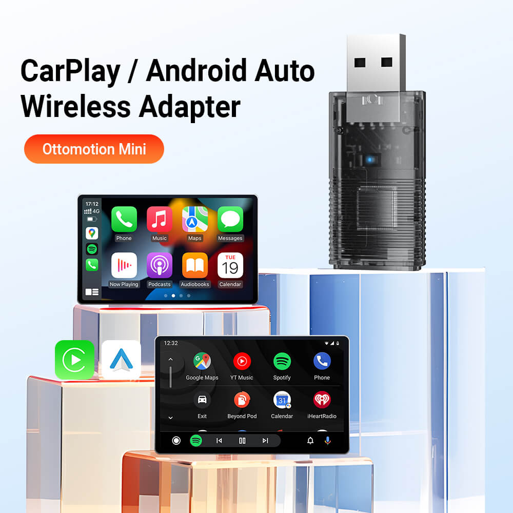 محول Mini لاسلكي 2 في 1 لـ CarPlay و Android Auto