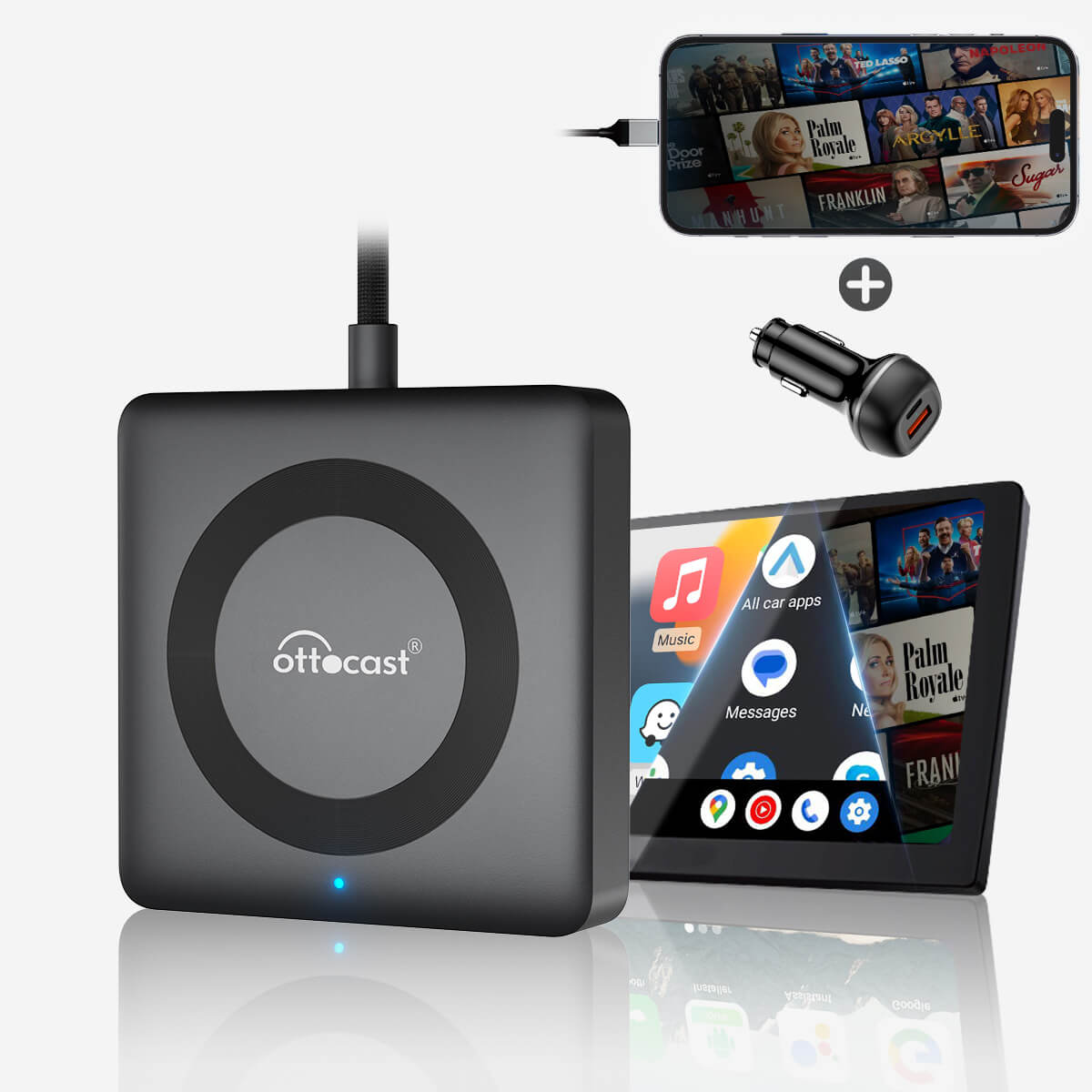 Car TV Mate Pro – محول وسائط متعددة عبر HDMI و CarPlay لاسلكي