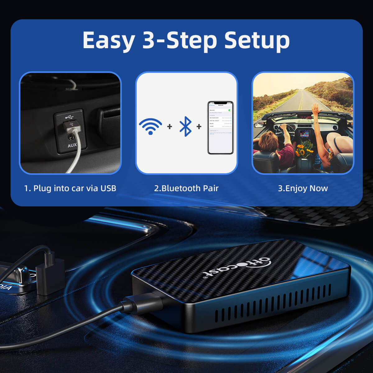 (كمية محدودة) Play2Video Pro – محول لاسلكي الكل في واحد لـ CarPlay و Android Auto