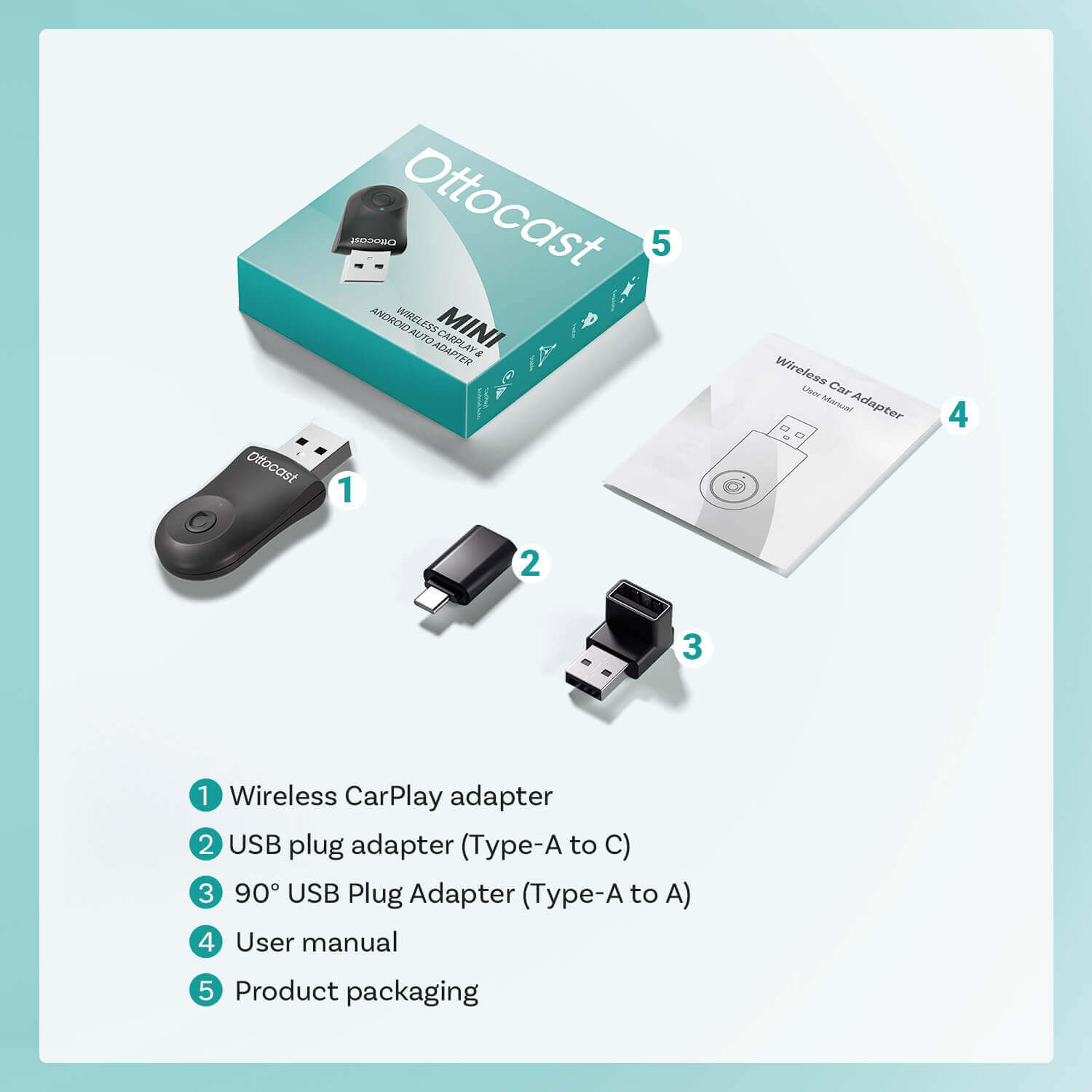 Mini Wireless Adapter for CarPlay and Android Auto