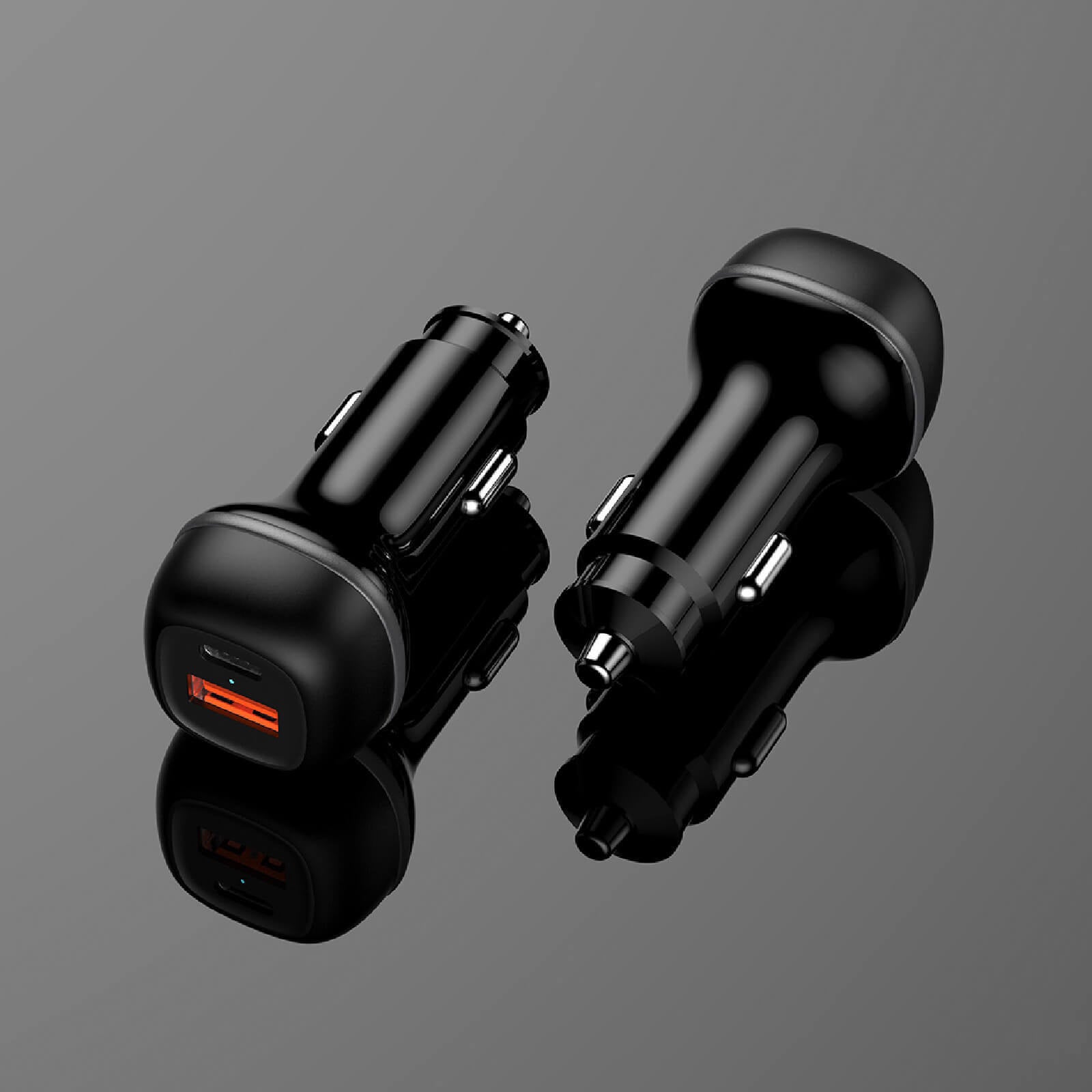 شاحن سيارة سريع بمنفذي USB-C و USB-A