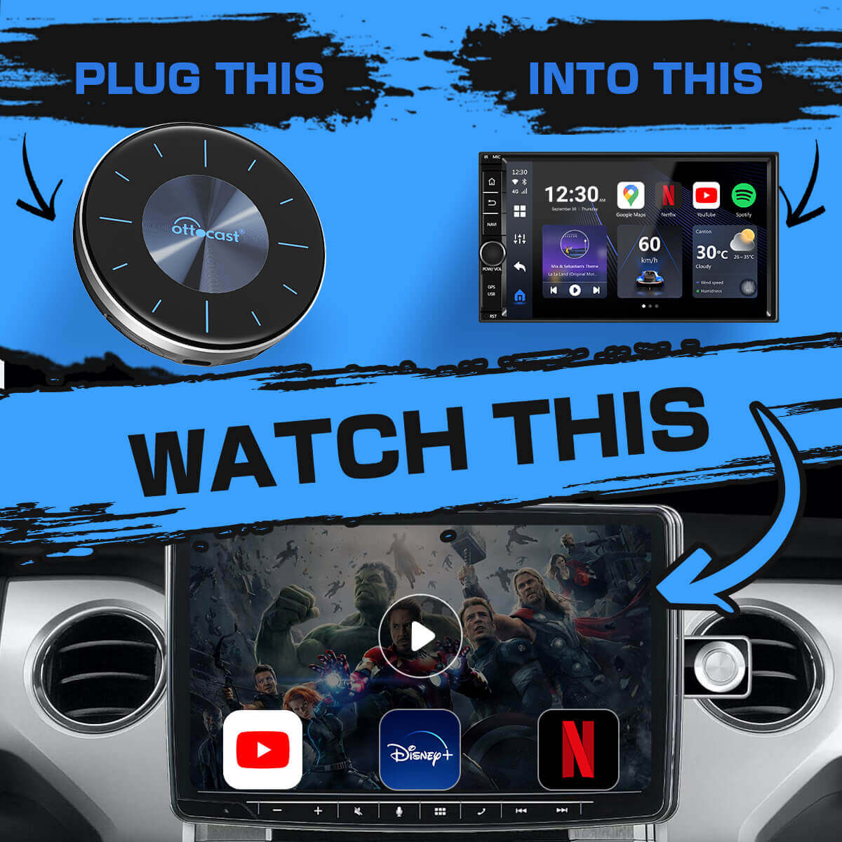 (كمية محدودة) OttoAibox P3 – صندوق CarPlay ذكي