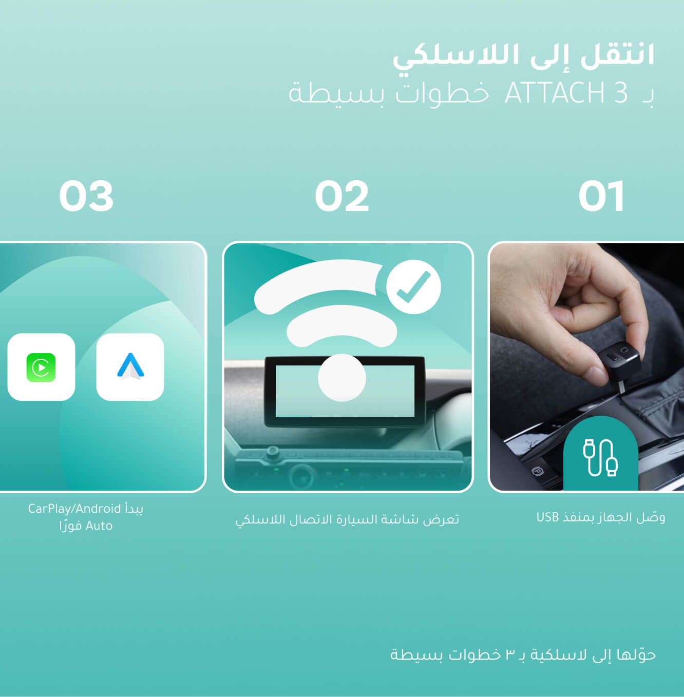 محول Ottocast Mini Pico اللاسلكي لـ CarPlay وAndroid Auto