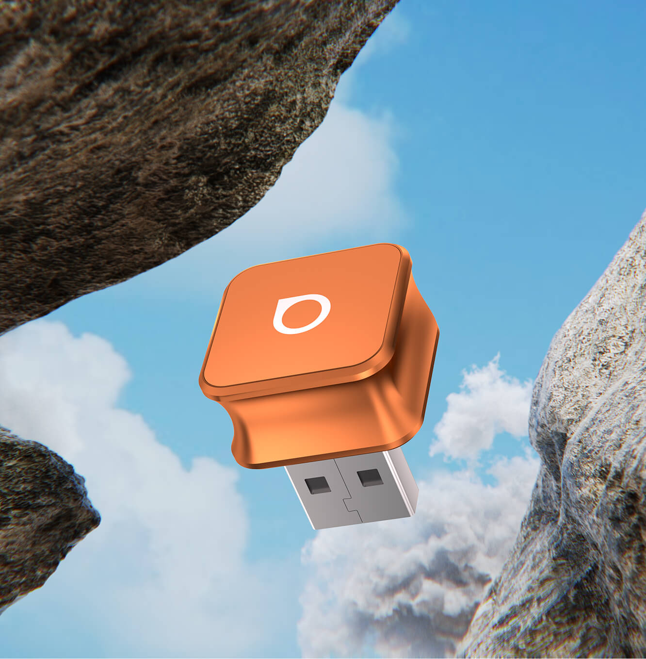 محول Ottocast Mini Cube 3.0 اللاسلكي لـ CarPlay وAndroid Auto – لون Cosmic Orange البرتقالي الكوني